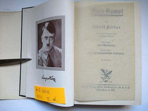 1930-1943 PEOPLE'S EDITIONS OF ADOLF HITLERS "MEIN KAMPF" F-601e