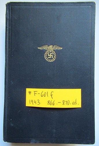 1930-1943 PEOPLE'S EDITIONS OF ADOLF HITLERS "MEIN KAMPF" F-601f