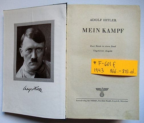 1930-1943 PEOPLE'S EDITIONS OF ADOLF HITLERS "MEIN KAMPF" F-601f