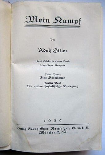 1930-1943 PEOPLE'S EDITIONS OF ADOLF HITLERS "MEIN KAMPF" F-601g