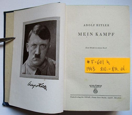 1930-1943 PEOPLE'S EDITIONS OF ADOLF HITLERS "MEIN KAMPF" F-601h