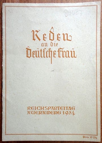 1934 NÜRNBERG PARTY DAY SPEECHES BOOK