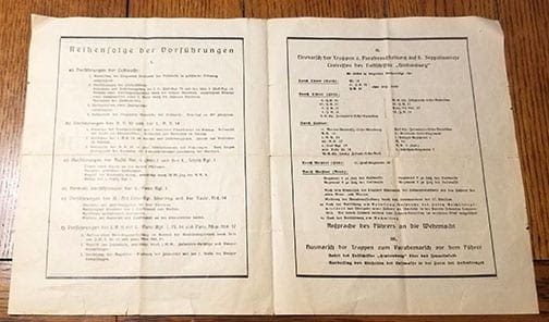 1936 REICH PARTY DAYS 'ARMY DAY' PROGRAMME