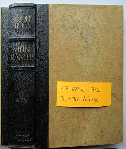 1937-1943 WEDDING EDITIONS OF ADOLF HITLERS "MEIN KAMPF" F-602d