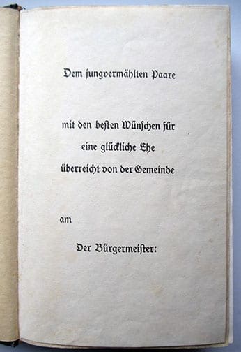 1937-1943 WEDDING EDITIONS OF ADOLF HITLERS "MEIN KAMPF" F-602d