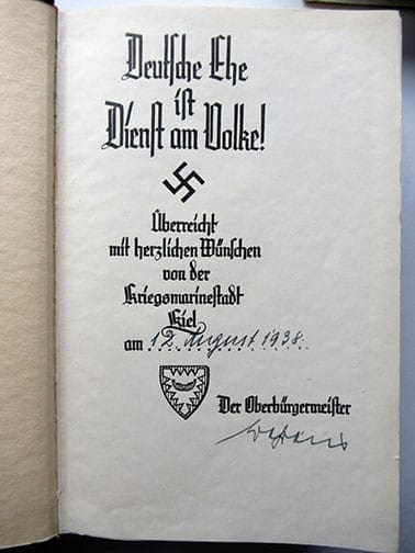 1937-1943 WEDDING EDITIONS OF ADOLF HITLERS "MEIN KAMPF" F-602h