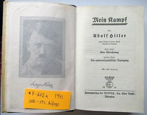 1937-1943 WEDDING EDITIONS OF ADOLF HITLERS "MEIN KAMPF" F-602a