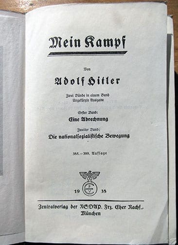 1938 WEDDING EDITION OF "MEIN KAMPF"