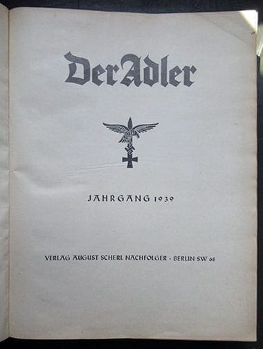 1939 'DER ADLER' LUFTWAFFE PERIODICALS