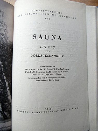 1942 REICHSGESUNDHEITSFUEHRUNG BOOK ON SAUNA
