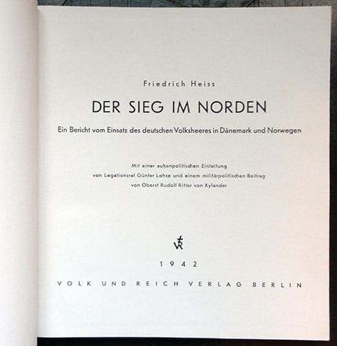 1942 THIRD REICH PHOTO BOOK ON THE WAR IN DENMARK AND NORWAY