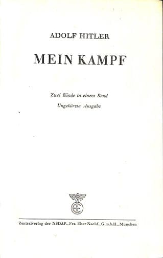 1942 WEDDING EDITION OF ADOLF HITLERS "MEIN KAMPF"