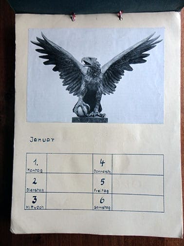 WALL CALENDAR FOR THE YEAR 1945