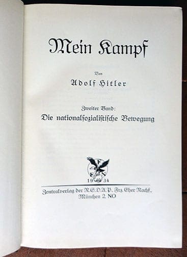 2 VOLUME SPECIAL EDITION SETS OF ADOLF HITLERS "MEIN KAMPF" e
