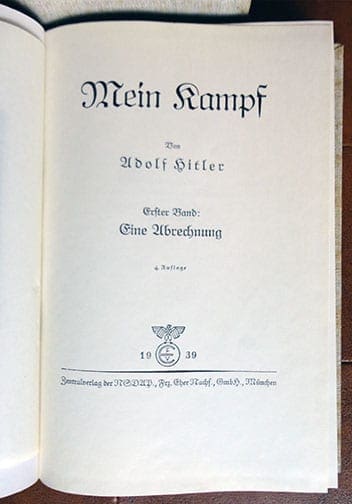 1934-1939 TWO VOLUME SPECIAL EDITION OF ADOLF HITLERS "MEIN KAMPF" d