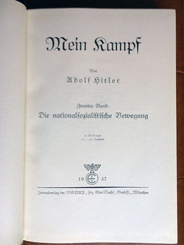 1934-1939 TWO VOLUME SPECIAL EDITION OF ADOLF HITLERS "MEIN KAMPF" a