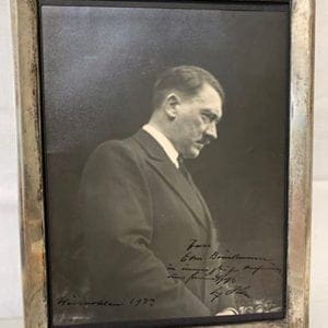 1932 ADOLF HITLER DEDICATED AND SIGNED PHOTO IN PERIOD SILVER FRAME