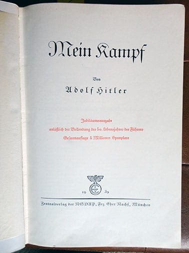1939 SPECIAL EDITION OF ADOLF HITLERS "MEIN KAMPF" c