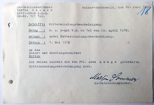 1938 DOCUMENT SIGNED BY THE 'HANGMAN OF BUCHENWALD'