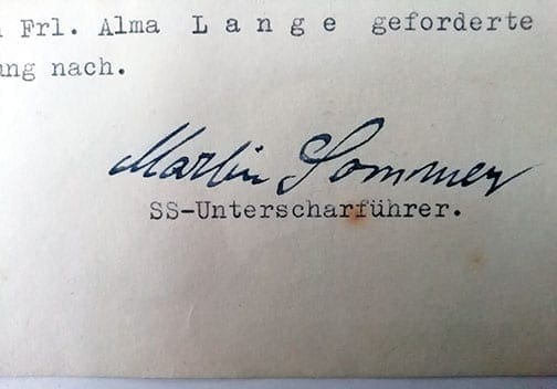1938 DOCUMENT SIGNED BY THE 'HANGMAN OF BUCHENWALD'