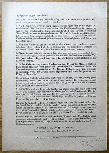 1943 HEINRICH HIMMLER ORDER "CALL FOR MORE ARYAN BABIES"