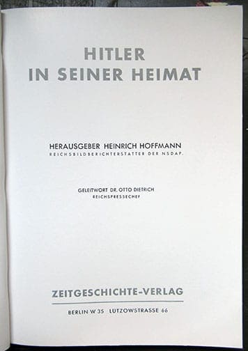 HEINRICH HOFFMANN PHOTO BOOK "HITLER IN SEINER HEIMAT"
