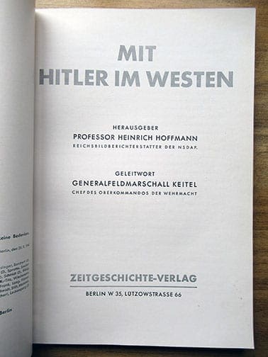 HEINRICH HOFFMANN PHOTO BOOK "MIT HITLER IM WESTEN"