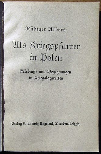 1940 THIRD REICH WAR CHAPLAIN IN THE POLAND CAMPAIGN BOOK