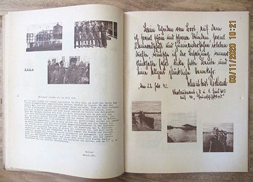1943 PHOTO BOOK DEDICATED TO U-BOAT 453 COMMANDER