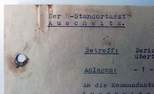 1943 DOCUMENT SIGNED BY MENGELE'S BOSS IN AUSCHWITZ, Dr. EDUARD WIRTHS