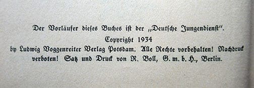 1934 FIRST EDITION HITLER-JUGEND JUNGVOLK TRAINING GUIDE