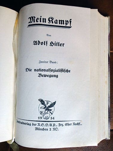 PRIVATE OR LIBRARY BINDINGS OF ADOLF HITLERS "MEIN KAMPF" (2) c