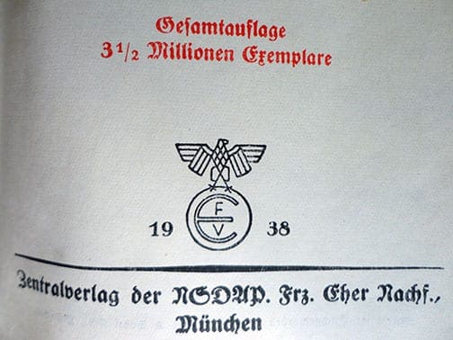 PRIVATE OR LIBRARY BINDINGS OF ADOLF HITLERS "MEIN KAMPF" (1) b