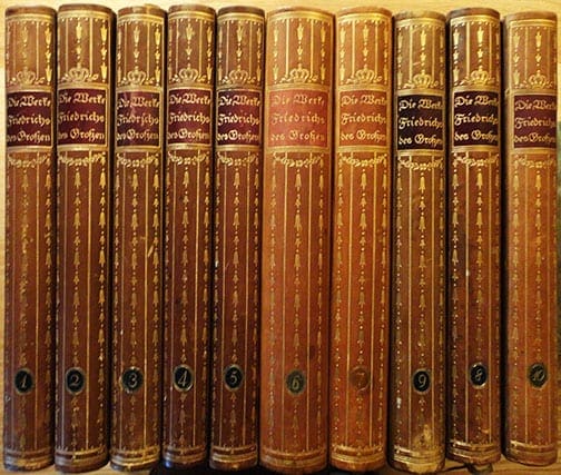 10 VOLUME HALF LEATHER BOOK SET ON FREDERICK THE GREAT / KING OF PRUSSIA