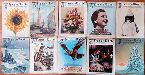 LOT OF TEN ISSUES OF THE RARE NS-FRAUENWARTE PERIODICAL