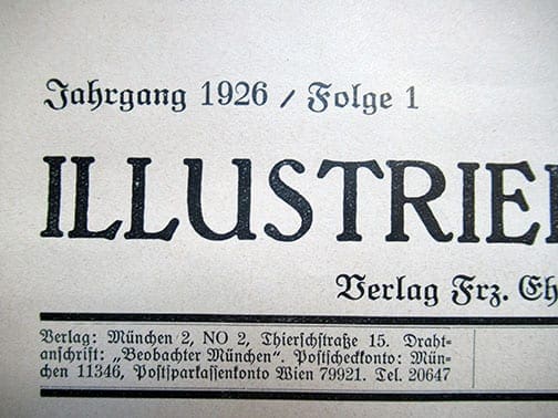 ORIGINAL 1st ISSUE (1926) NSDAP NEWSPAPER 'ILLUSTRIERTER BEOBACHTER'