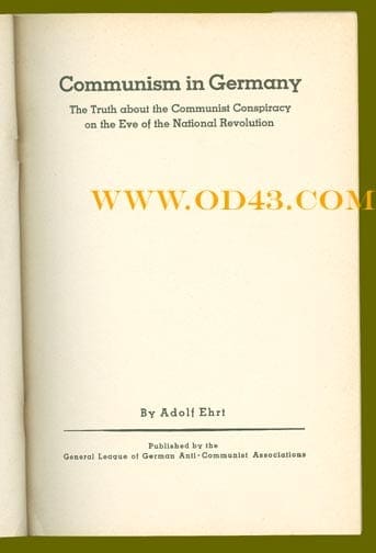 1933 THIRD REICH BOOK ON COMMUNISTS IN ENGLISH LANGUAGE