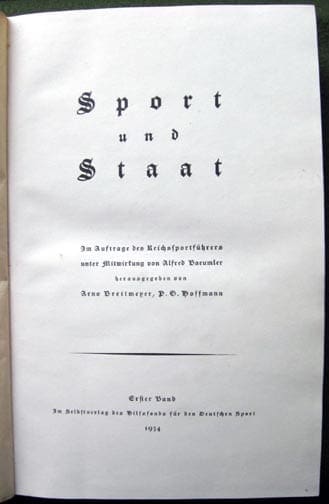 1934 PHOTO BOOK ON ORGANIZED SPORT IN NAZI GERMANY