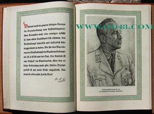 1937 D.A.F. HONOR BOOK FOR NAZI MODEL FACTORIES