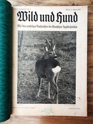 BOUND 1937 ISSUES OF THE OFFICIAL GERMAN HUNT PERIODICAL