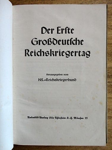 1939 GROSSDT. REICHSKRIEGERTAG STEREOSCOPY BOOK