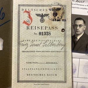 RARE ORIGINAL 1939 THIRD REICH 'J' PASSPORT FOR A JEWISH MALE