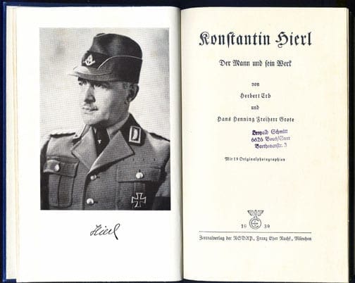 PHOTO BOOK ON THE R.A.D. LEADER KONSTANTIN HIERL