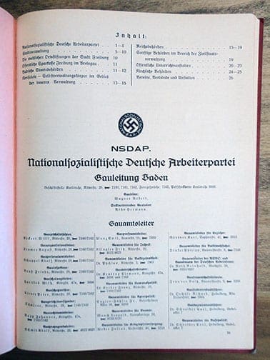 1940 THIRD REICH 'YELLOW PAGES' & ADDRESS BOOK CITY OF FREIBURG