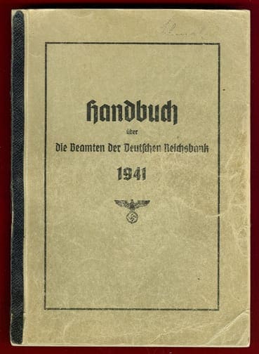 1941 YEARBOOK DEUTSCHE REICHSBANK