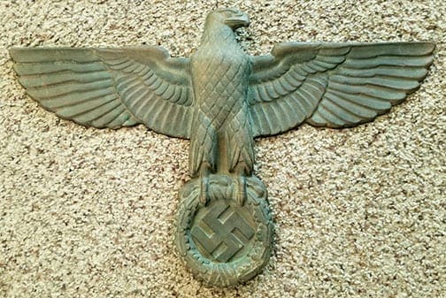 SOLID BRONZE THIRD REICH WALL EAGLE WITH 19 INCH WINGSPAN