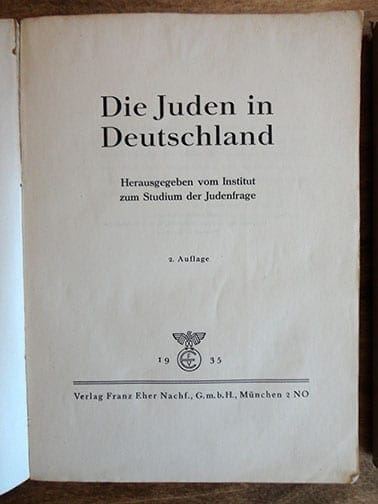SCARCE OFFICIAL 1935 & 1936 NAZI YEARBOOK ON JEWS IN GERMANY