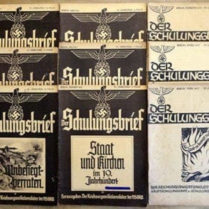 LOT OF NINE 1937 ISSUES OF THE NAZI PROPAGANDA PHOTO PUBLICATION "DER SCHULUNGSBRIEF"