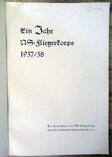 1938 PHOTO BOOK ON THE FIRST YEAR OF THE NSFK
