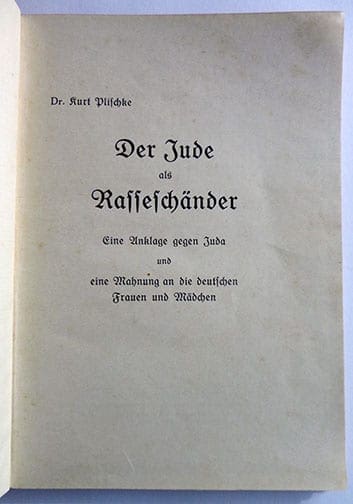 1934 ANTI-JEWISH STREICHER BOOK WITH FIPS ILLUSTRATIONS